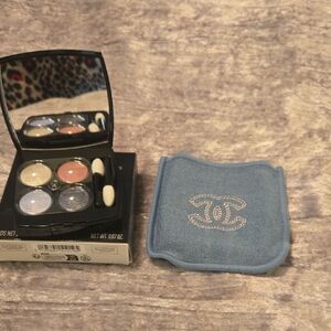 CHANEL Multicolor Eyeshadow Quad with Light Blue Denim CC Pouch